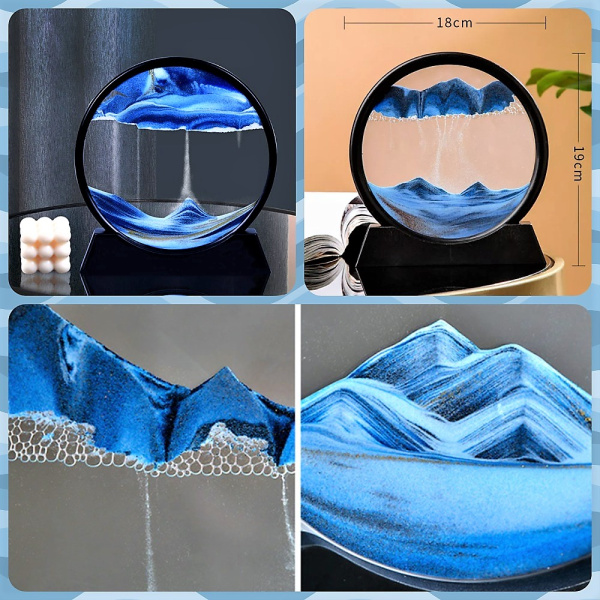 Песчаная 3D картина - антистресс Арабика Sand Painting 17.5 см. Зыбучий песок / Движущаяся картина - подарок на подставке